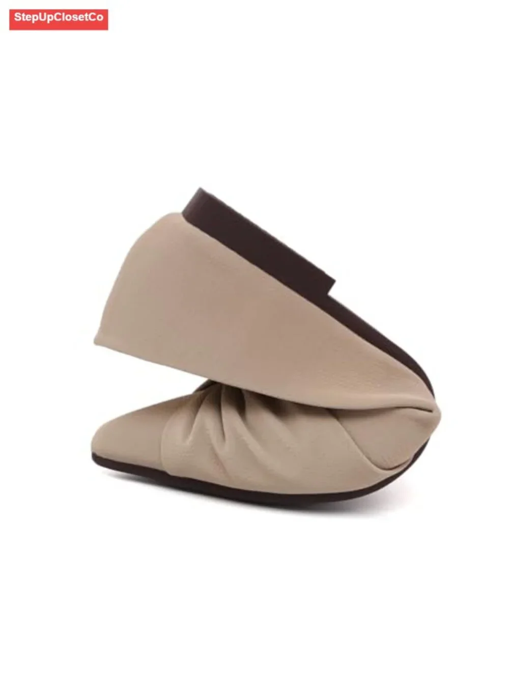 Satin Pointed Toe Bow Ballet Flats - Women's Dressy Casual Work Shoes